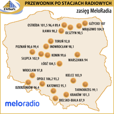 Mapa zasięgu - MeloRadio