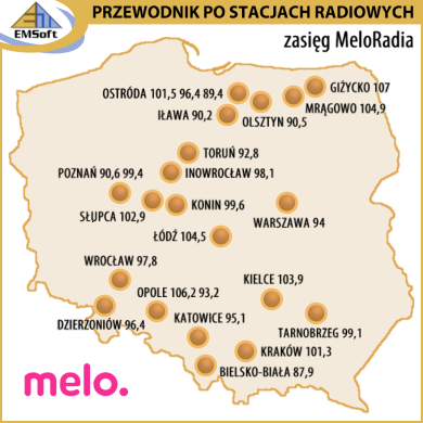 Mapa zasigu - MeloRadio