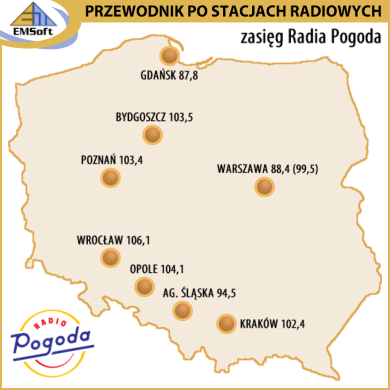 Mapa zasigu - Radio Pogoda